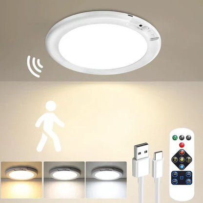 💥Gran Oferta - 50% de Descuento💡Luz de Techo Recargable con Sensor de Movimiento y Control Remoto - Luz de Techo Inalámbrica Magnética con Batería