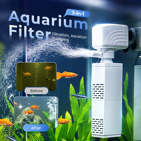 Fish Tank 3-in-1 Filter - Filtration, Oxygenation & Water Pumping