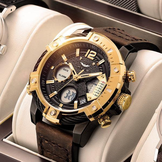 🎄Christmas Sale 60% OFF🔥Multifunctional Dual Display 3ATM Waterproof Men's Quartz Sports Watch