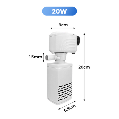 Filtro 3 en 1 para Pecera - Filtración, Oxigenación y Bombeo de Agua