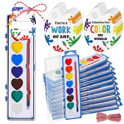 💖Valentine’s Day Hot Sale🔥Mini Watercolor Paint Sets + 3 Painting Brushes