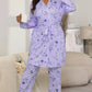 Comfortable 3-piece pyjama set – bathrobe, shirt and long trousers