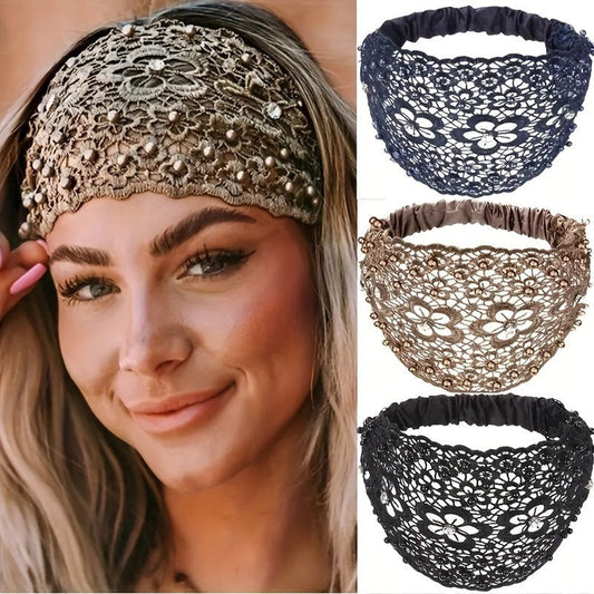 🌞Summer Sale 50% OFF🔥Plum Blossom Hollow Beaded Wide Headband