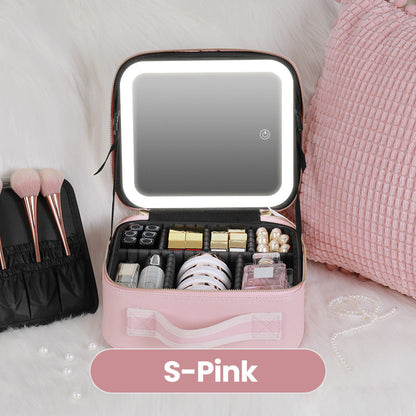 ✨ Maquillaje Impecable en Cualquier Lugar – ¡Bolsa de Maquillaje con Espejo LED Portátil! ✨