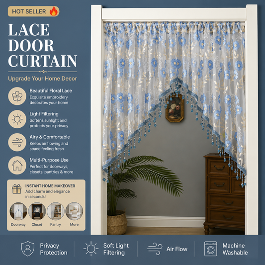 🌸Lace Short Door Curtain with Tassels