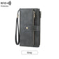 Cartera de cuero para mujer con bloqueo RFID