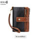 Cartera de cuero para mujer con bloqueo RFID