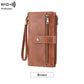 Cartera de cuero para mujer con bloqueo RFID