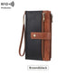 Cartera de cuero para mujer con bloqueo RFID