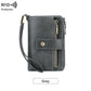 Cartera de cuero para mujer con bloqueo RFID