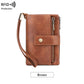 Cartera de cuero para mujer con bloqueo RFID