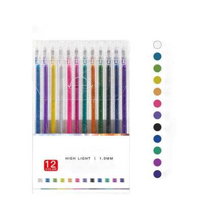 ✨ ¡50% DE DESCUENTO AHORA! 🎁 Set de bolígrafos de gel con purpurina – Escritura suave, 10 colores y tinta de secado rápido 🎨