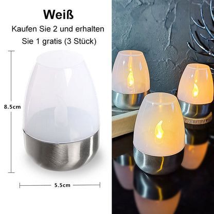 🕯️Velas de té solares para exteriores, sin llama, parpadeantes, impermeables IP65, lámpara de mesa, velas LED con sensor del anochecer al amanecer