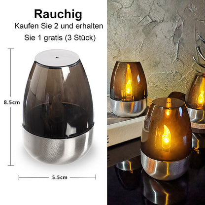 🕯️Velas de té solares para exteriores, sin llama, parpadeantes, impermeables IP65, lámpara de mesa, velas LED con sensor del anochecer al amanecer