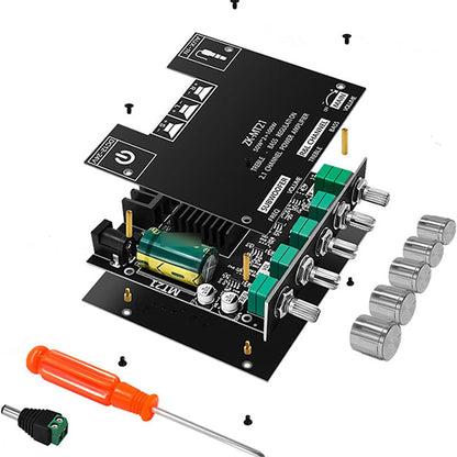 🔊🎵 Módulo de amplificador de potencia de audio de 2.1 canales compatible con Bluetooth📡 Conexión inalámbrica, sonido potente, ¡ideal para amantes de la música!