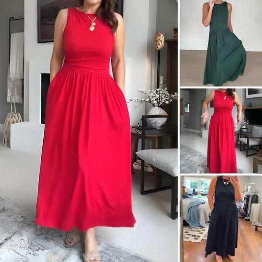 🎁2026 New Arrivals 50% OFF💥Women's Elegant Crew Neck Maxi Dress👗
