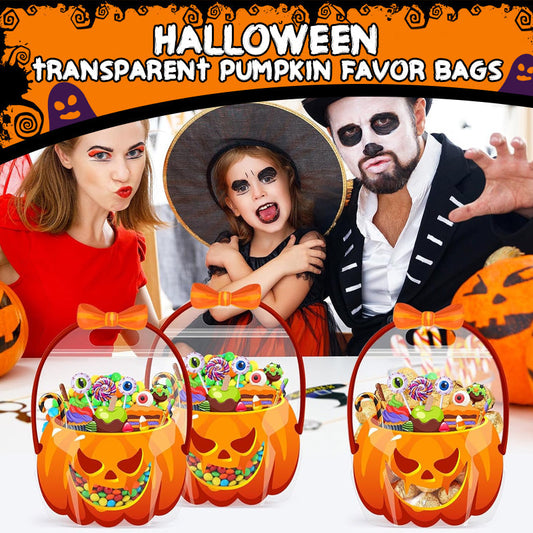 🎃👻Halloween Pumpkin Treat Bags | Resealable Zipper Prevents Candy Spills🍬