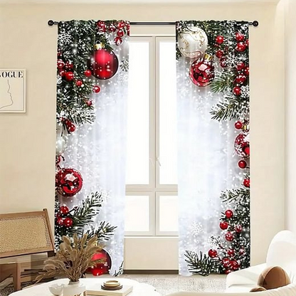 🎅Xmas Sales - 49% OFF🎄Christmas Window Curtains 2-Piece Set for Home Decor