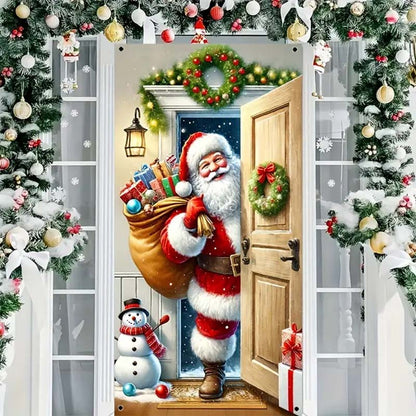 ⏰Christmas Limited Sale 50% OFF!!🎄Christmas Door Cover For Instant Holiday Decor