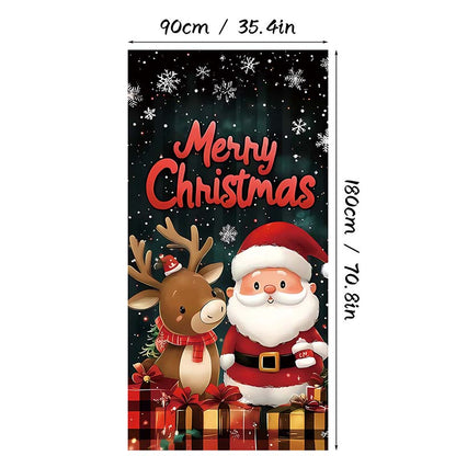 ⏰¡Venta limitada de Navidad con 50% de descuento!🎄Funda de puerta navideña para una decoración instantánea en estas fiestas