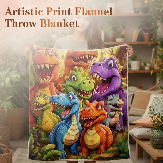 Artistic Print Flannel Throw Blanket – Ultra-Soft Cozy, Perfect for Couch, Bed & Reading Nook