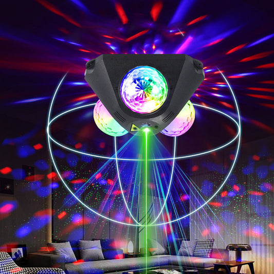 3-Ball Sound-Activated Laser Party Light