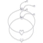 2PCS Matching Heart Charm Bracelet Set