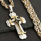 Men's Two-Tone Cross Pendant Necklace
