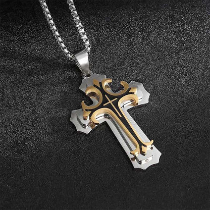 🥳OFERTA ESPECIAL 2026🥳💞¡MÁS DE 50 MIL VENDIDOS!🎁✝️ ¡VENTA FLASH CON 50% DE DESCUENTO! Colgante Clásico Cruz Bicolor. Una declaración refinada de estilo y sustancia para el hombre moderno. Diseño audaz, significado perdurable. ⚖️💎