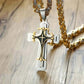 Men's Two-Tone Cross Pendant Necklace