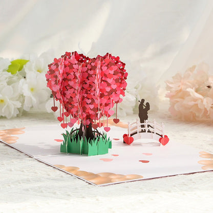 🔥Ofertas de Gran Venta-Tarjeta de Felicitación Árbol Corazón 3D Pop-Up