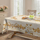 Mantel impermeable con diseño de rosas doradas