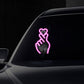 Luz LED solar para coche con forma de corazón y dedos