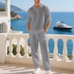 Conjunto Casual de 2 Piezas de Mezcla de Lino para Hombre
