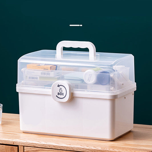 💊 Twist to lock, three-tier organisation!🔒Household Multi-Tier Large Capacity Medicine Box✨