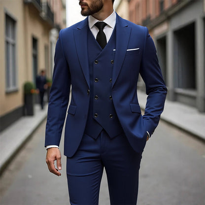 Men's Slim-Fit 3-Piece Suit Set