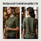 📢 📢 ¡Nueva llegada 50% DE DESCUENTO! 💥 Top de punto de manga corta con cuello redondo para mujer
