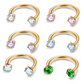 7-pack affordable set 18G (1.0 mm) 8 mm horseshoe nose ring with internal thread and decorative stones 💎