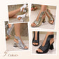 💎 ¡49% DE DESCUENTO! 💎 Sandalias de tacón elegantes peep-toe para mujer – Textura tejida, tacón de bloque estable y diseño transpirable de punta abierta 👠✨