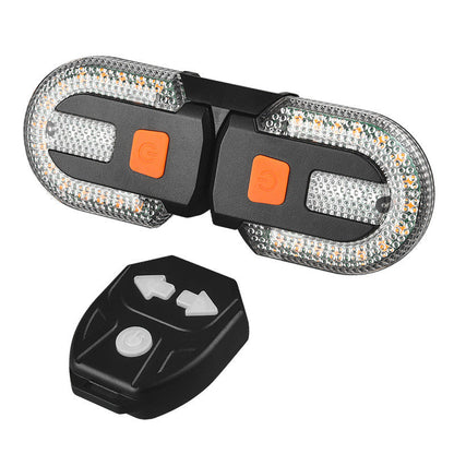 💎 ¡50% DE DESCUENTO! 💎 Luz Trasera de Bicicleta con Control Remoto Inalámbrico – 38 LED, 5 Modos y 5 Horas de Batería para un Giro Seguro y Manos Libres 🚴‍♂️🔴