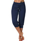 Drawstring Waist Cropped Sweatpants for Lounging
