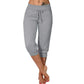 Drawstring Waist Cropped Sweatpants for Lounging