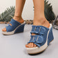 💎 ¡50% DE DESCUENTO! 💎 Sandalias Plataforma Casuales de Jean para Mujer – Tacón Cómodo de 10cm, Suela Antideslizante y Hebilla Ajustable 👟💙