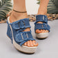 💎 ¡50% DE DESCUENTO! 💎 Sandalias Plataforma Casuales de Jean para Mujer – Tacón Cómodo de 10cm, Suela Antideslizante y Hebilla Ajustable 👟💙