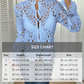 Elegant Hollow-Out Lace Blouse with Bell Sleeves