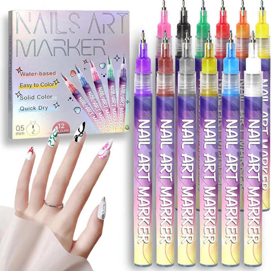 12 Colors Nail Art Pens Set