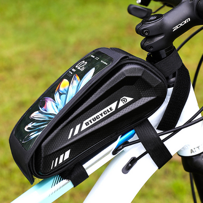 🔥Promoción por tiempo limitado 50% DE DESCUENTO🔥Bolsa impermeable para el tubo superior de la bicicleta – Soporte rígido para teléfono para bicicletas de montaña y carretera🚴📲