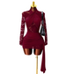💎 ¡50% DE DESCUENTO! 💎 Vestido mini ceñido de encaje para mujer – Cuello cruzado, drapeado asimétrico y silueta que realza la figura 💃🖤