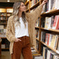 ✨ ¡50% DE DESCUENTO AHORA! 🧶 Cárdigan holgado abierto de mujer – Punto calado boho y mangas murciélago 🍂☕