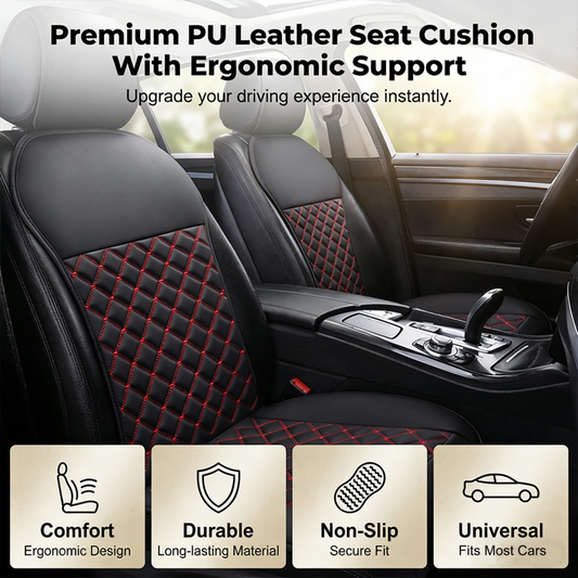 Cojín Universal de Cuero Sintético para Asiento de Coche